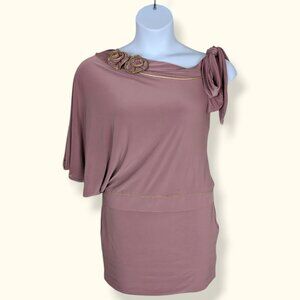 Serge Pink One-Shoulder Stretch Top / Mini Dress